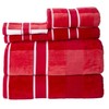 Hastings Home 6 Piece Bathroom Towel Set- Luxurious Spa Quality 100 Percent Cotton Machine Washable (Red/Burgundy) 367382ZBN